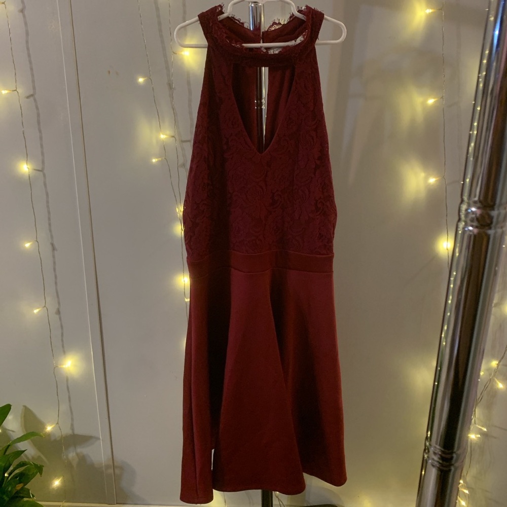 Maroon lace dress